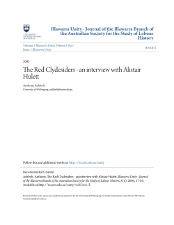 The Red Clydesiders - an interview with Alistair