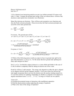Physics 249 Homework 8 Due Nov 9th 1) Five identical non
