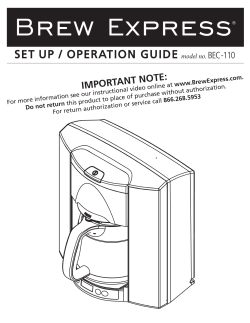 set up / operation guide - Brew Express Service Web Site