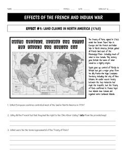 EFFECTS OF THE FRENCH AND INDIAN WAR