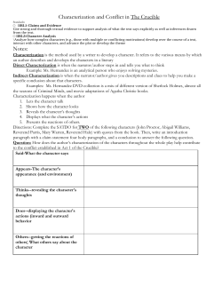 Characterization and Conflict in The Crucible Notes: