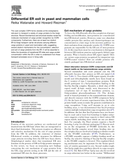 Differential ER exit in yeast and mammalian cells