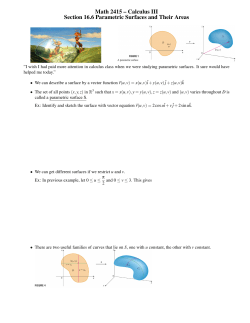 Math 2415 &ndash; Calculus III Section 16.6 Parametric Surfaces and Their