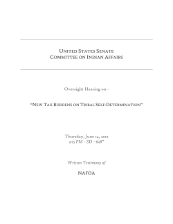 NAFOA President Lomax Testimony before SCIA &ndash; June 2012