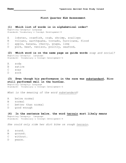 (1) Which list of words is in alphabetical order?