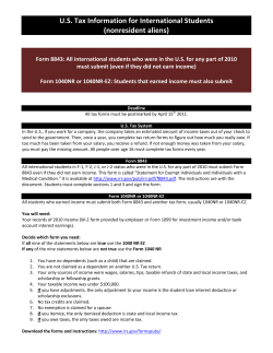 Tax Information for International Students