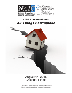 All Things Earthquake - National Association of Insurance