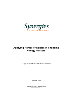 Applying Hilmer Principles in changing energy markets