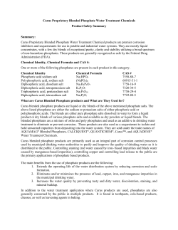 Carus Proprietary Blended Phosphate Water Treatment Chemicals