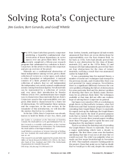 Solving Rota`s Conjecture