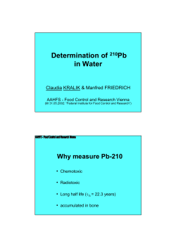 Determination of 210Pb in Water