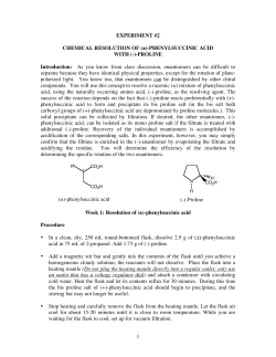 experiment #2 chemical resolution of (&plusmn;)