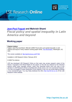 Fiscal policy and spatial inequality in Latin America and beyond