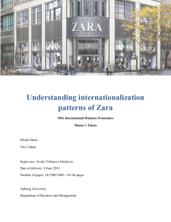 Understanding internationalization patterns of Zara