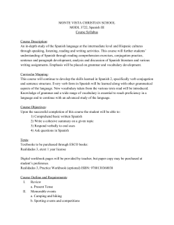 MODL Spanish 3 Syllabus 2015 - Monte Vista Christian School