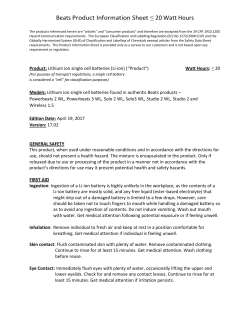 Beats Product Information Sheet &le; 20 Watt Hours