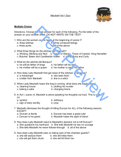 Macbeth Act I Quiz Multiple Choice Directions