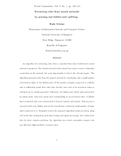 Extracting rules from neural networks by pruning and hidden
