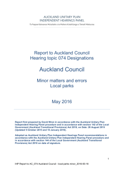 Minor matters and errors - Local parks