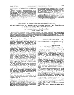The Kolbe Electrolysis as a Source of Free Radicals in Solution. 111