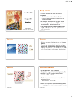 Chapter 12 Solutions Thirsty Seawater Seawater Seawater