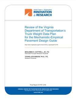 Review of the Virginia Department of Transportation`s Truck