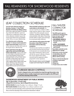 FALL REMINDERS FOR SHOREWOOD RESIDENTS LEAF