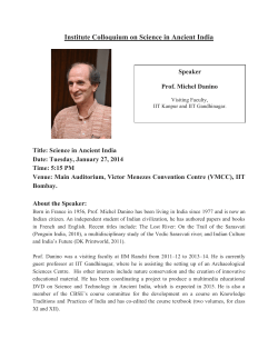 Institute Colloquium on Science in Ancient India