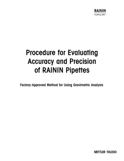 Procedure for Evaluating Accuracy and Precision of