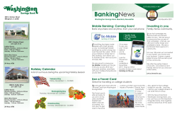 3rd Quarter Newsletter - Washington Savings Bank