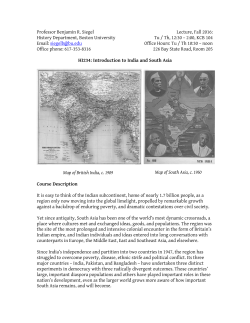 HI234 - Introduction to India and South Asia