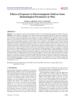 Effects of Exposure to Electromagnetic Field on of Some