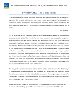 SVADHAYAYA: The Upanishads
