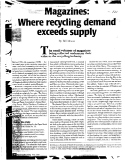 Magazines: Where Recycling Demand Exceeds Supply