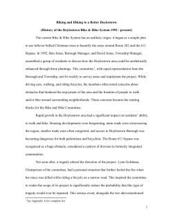 Biking and Hiking to a Better Doylestown (History of the