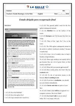 Estudo dirigido para recupera&ccedil;&atilde;o final
