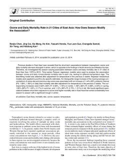 Ozone and Daily Mortality Rate in 21 Cities of East Asia: How Does