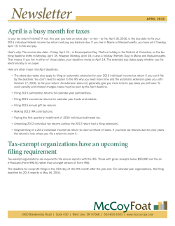 Newsletter - McCoy Foat CPA