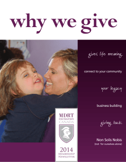 gives life meaning your legacy giving back