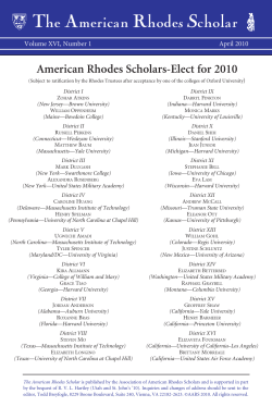 TARS 2009 - The Association of American Rhodes Scholars