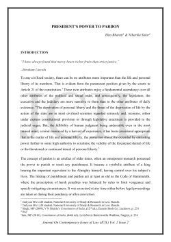 president`s power to pardon - Journal on Contemporary Issues of Law