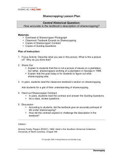 Sharecropping Lesson Plan Central Historical Question: How