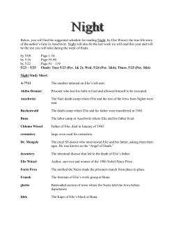 Below, you will find the suggested schedule for reading Night, by