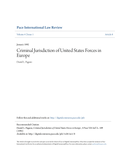 Criminal Jurisdiction of United States Forces in Europe