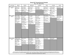 Group Exercise Schedule