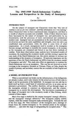 The 1945-1949 Dutch-Indonesian Conflict: Lessons and