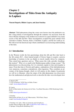 Investigations of Tides from the Antiquity to Laplace