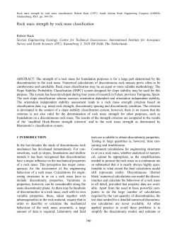 Rock mass strength by rock mass classification