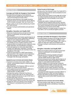 FOOD BANK FOR NEW YORK CITY | POLICY PRIORITIES 2016-2017