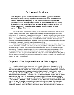 Dr. Law and Dr. Grace Chapter I - The Scriptural Basis of This Allegory